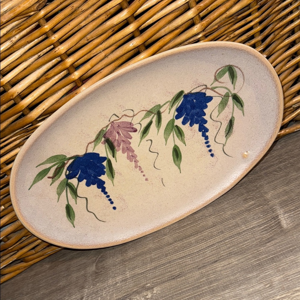 Emerson Creek Pottery Bedford VA Wisteria Retired Pattern Oval Platter 2001